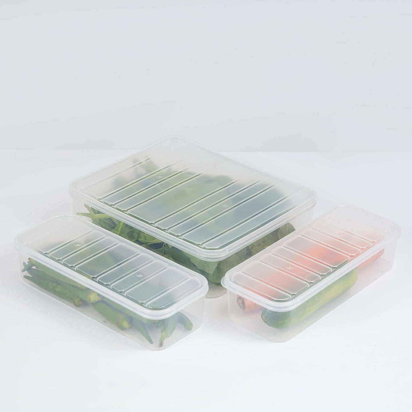 Fridge Storage Containers for Kitchen, Set of 6 (2 Pcs 2500 ML, 4 Pcs 1200 ML)