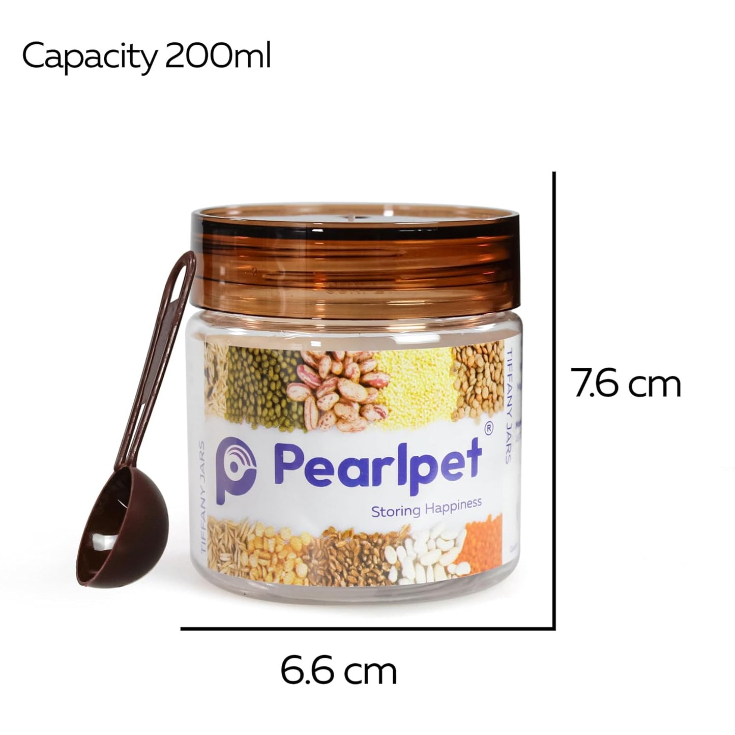 Tiffany Container Set for Kitchen Storage Set with Spoons, ((200ml-3pcs),(300ml-3pcs) Set of 6)