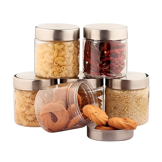 Plus Round Jars with Steel caps - Set of 6 - 750 ml