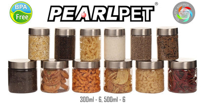 Plus Round Jars with Steel caps - Set of 12 - 300 ml, 500 ml