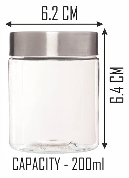 Plus Round Jars with Steel caps - Set of 12 - 200 ml