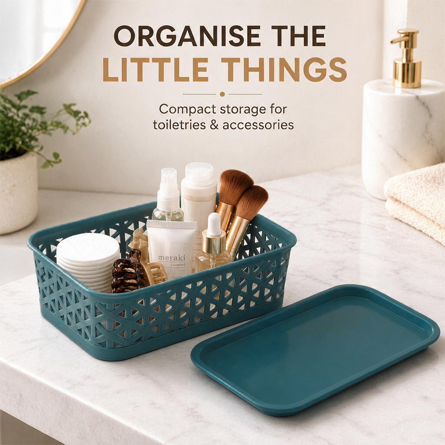 PEARLPET Everyday Basket Pack of 3 with Lid – Smart organisation for every corner of your home