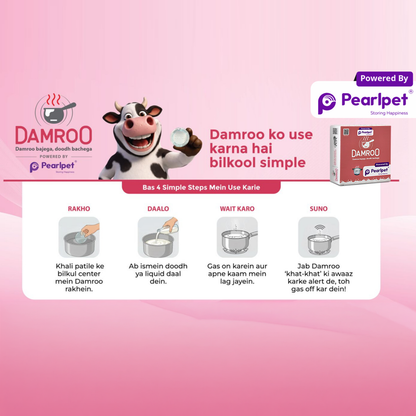 Damroo Smart Glass Milk Boiler with Boil Alert | Spill-Proof, Heat Resistant Glass Pot