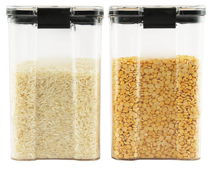 PEARLPET Click n Seal Plastic Kitchen Storage Jar & Container |Airtight |Leak proof |BPA-Free |Set of 2 Pcs (1200 ml)