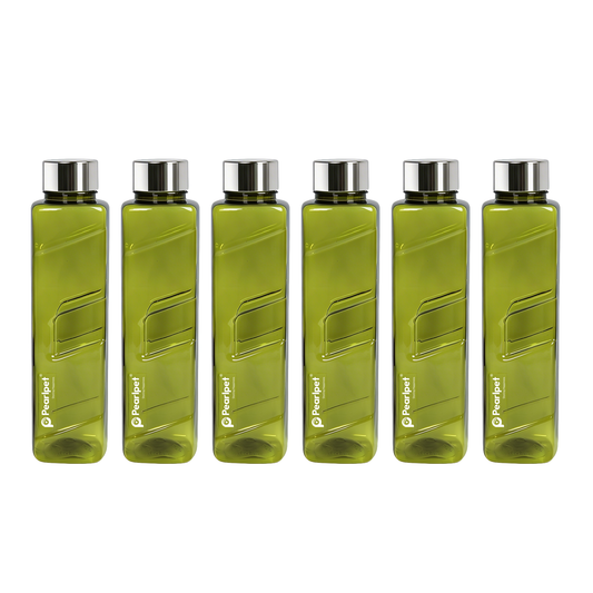 1000ml Gripper Square Water Bottle with steel cap - Set of 6