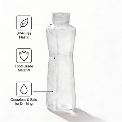 1000ml Hexagrip Square Water Bottle - Set of 6