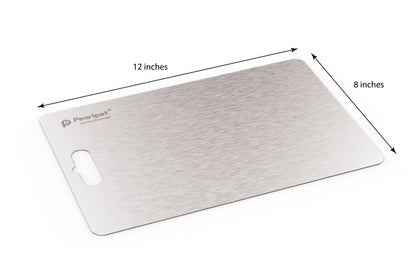 Stainless Steel Chopping Board for Kitchen - Heavy-Duty Cutting Board for Vegetables, Fruits, Meats, Vegetables