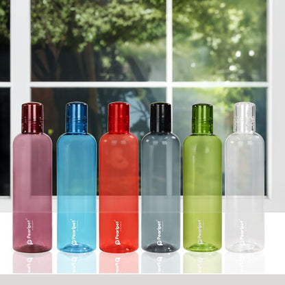 Adira- BPA-free Plastic Water Bottle Set of 6 Pcs, Each 500ml, Assorted Multicolor