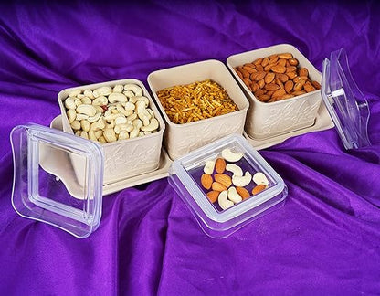 Store and Serve Dazzle containers, Set of 3 with tray