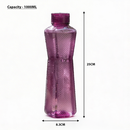 1000ml Hexagrip Square Water Bottle - Set of 6