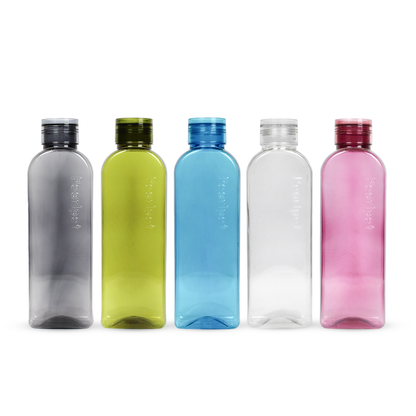 1000ml Ruby Round Water Bottle Assorted (Multicolor) - Set of 5