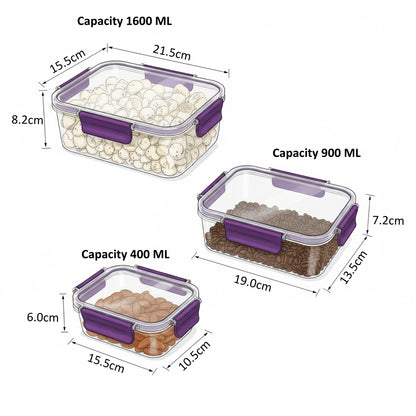 Luxe Seal - Gift set | SET OF 3 PCS|Unbreakable PET Jars