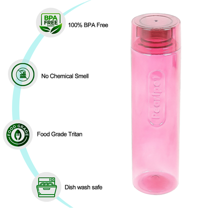 1000ml Amaya Round Water Bottle Assorted (Multicolor) - Set of 6