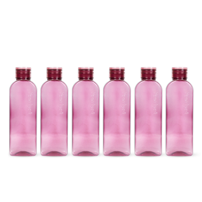 1000ml RUBY Round Water Bottle - Set of 6