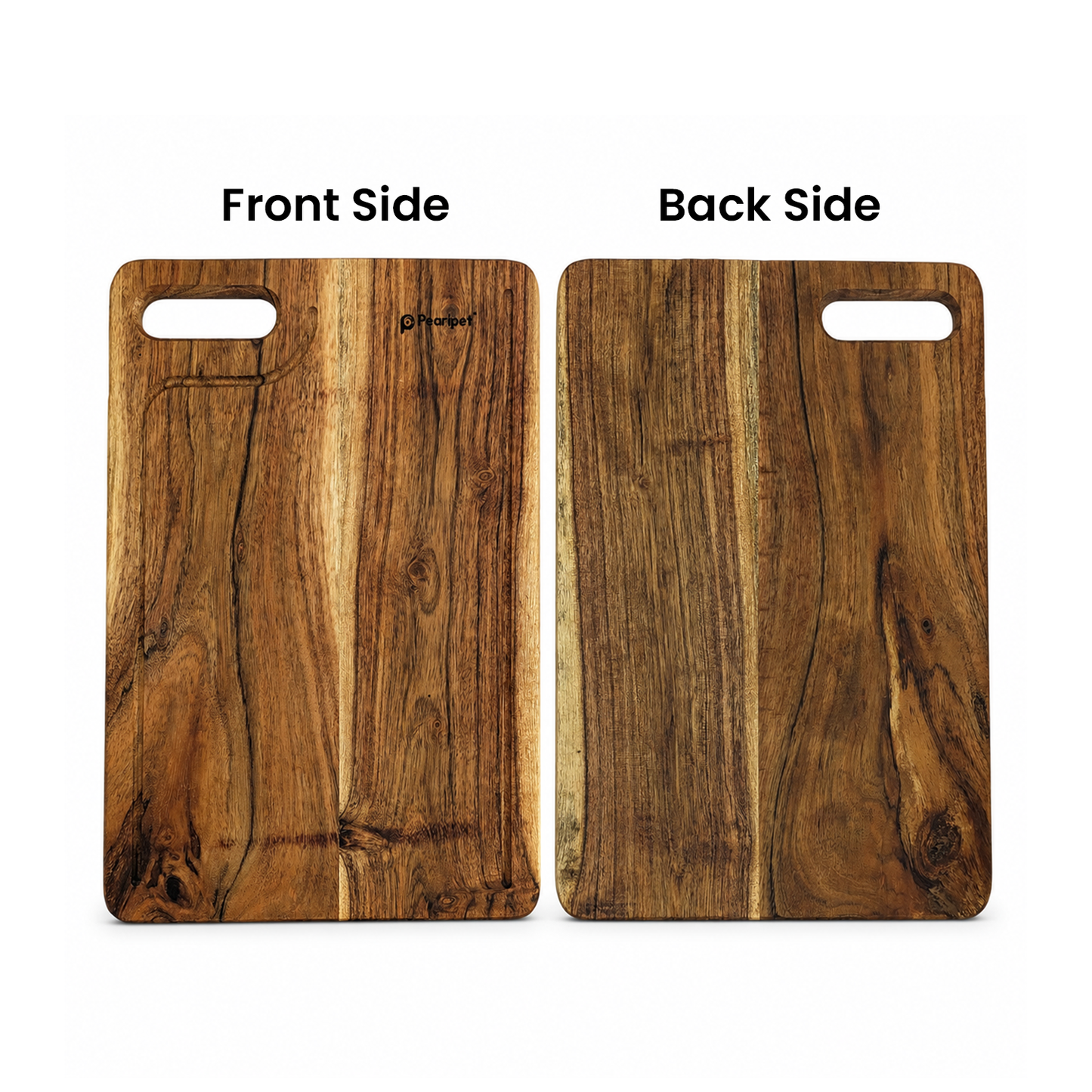 PEARLPET Premium Acacia Wood Chopping & Cutting Board | Reversible Kitchen Board | Serving Platter | Durable & Easy to Clean