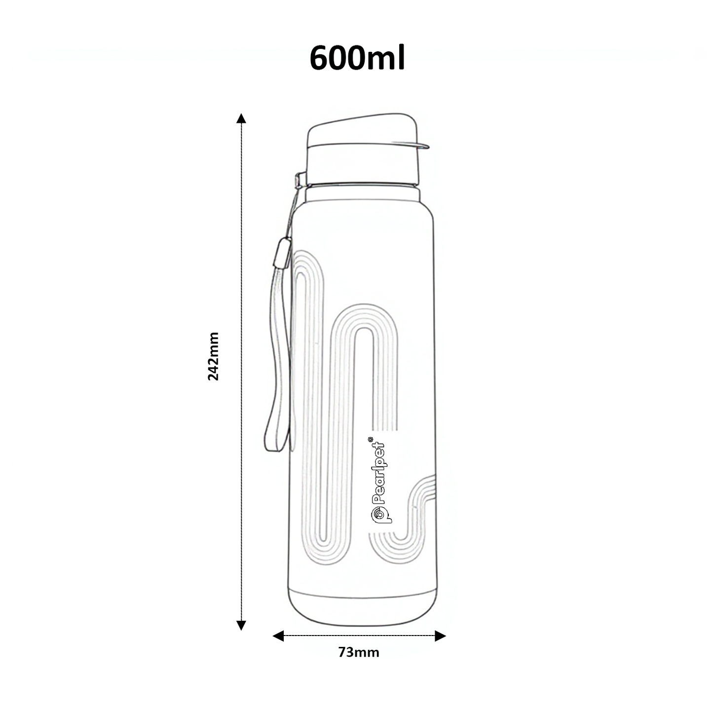 Pearlpet SPRINT Insulated Water Bottle 600ml Thermoware bottle