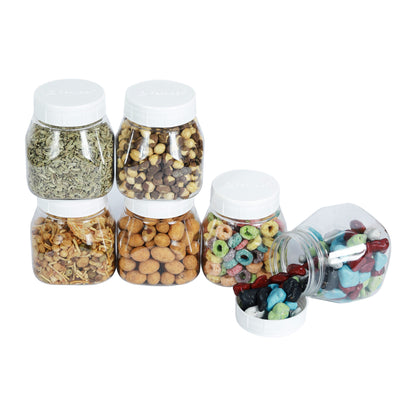 Space Saver Square Jar Set with Plastic LID, 200 ml (6pcs, 12pcs, 24pcs)