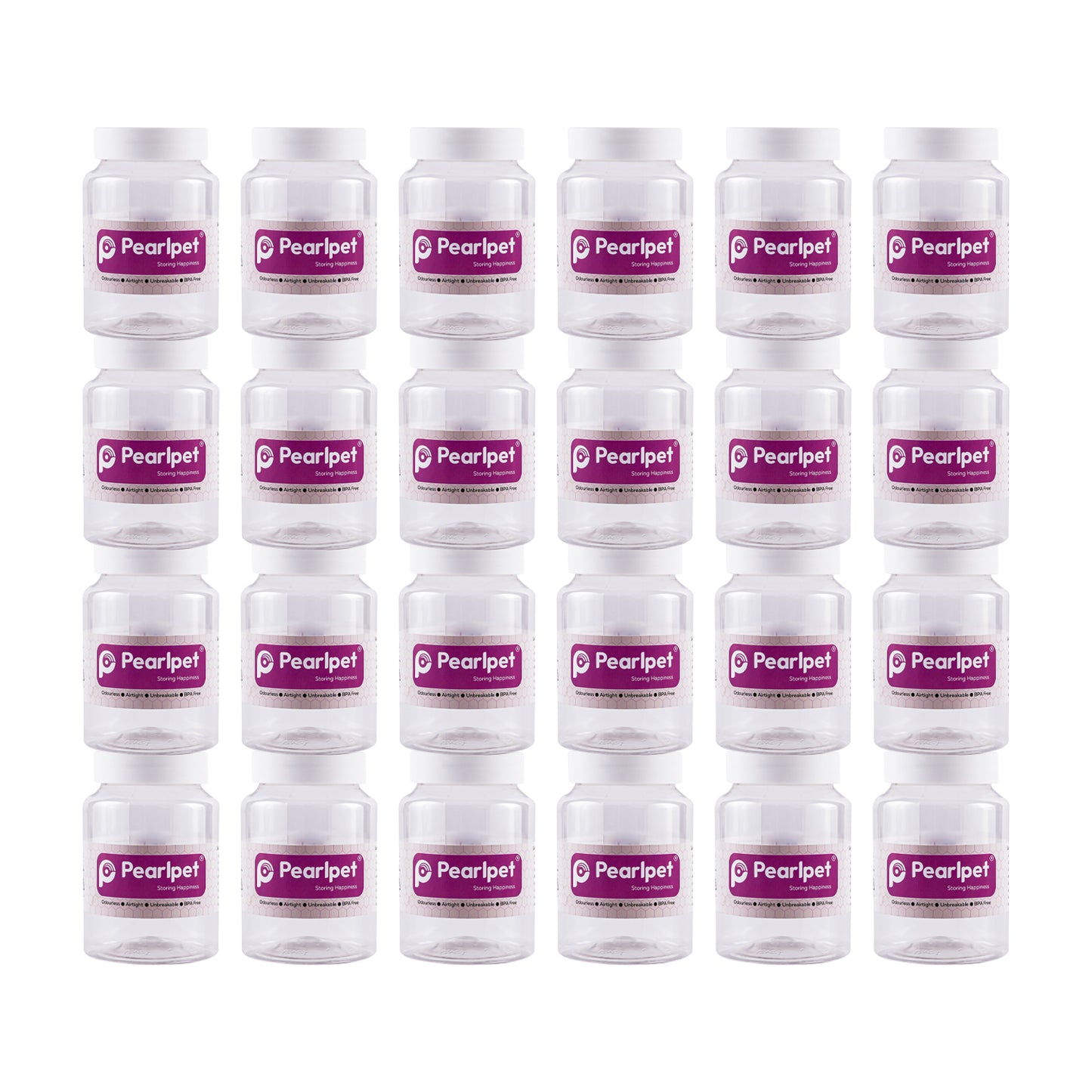 Pearlpet Martaban PET Jars – Durable, Leakproof, and Cost-Effective Storage Solutions| White Lid Jars| Pack of 6, 12 and 24 (400 grams)