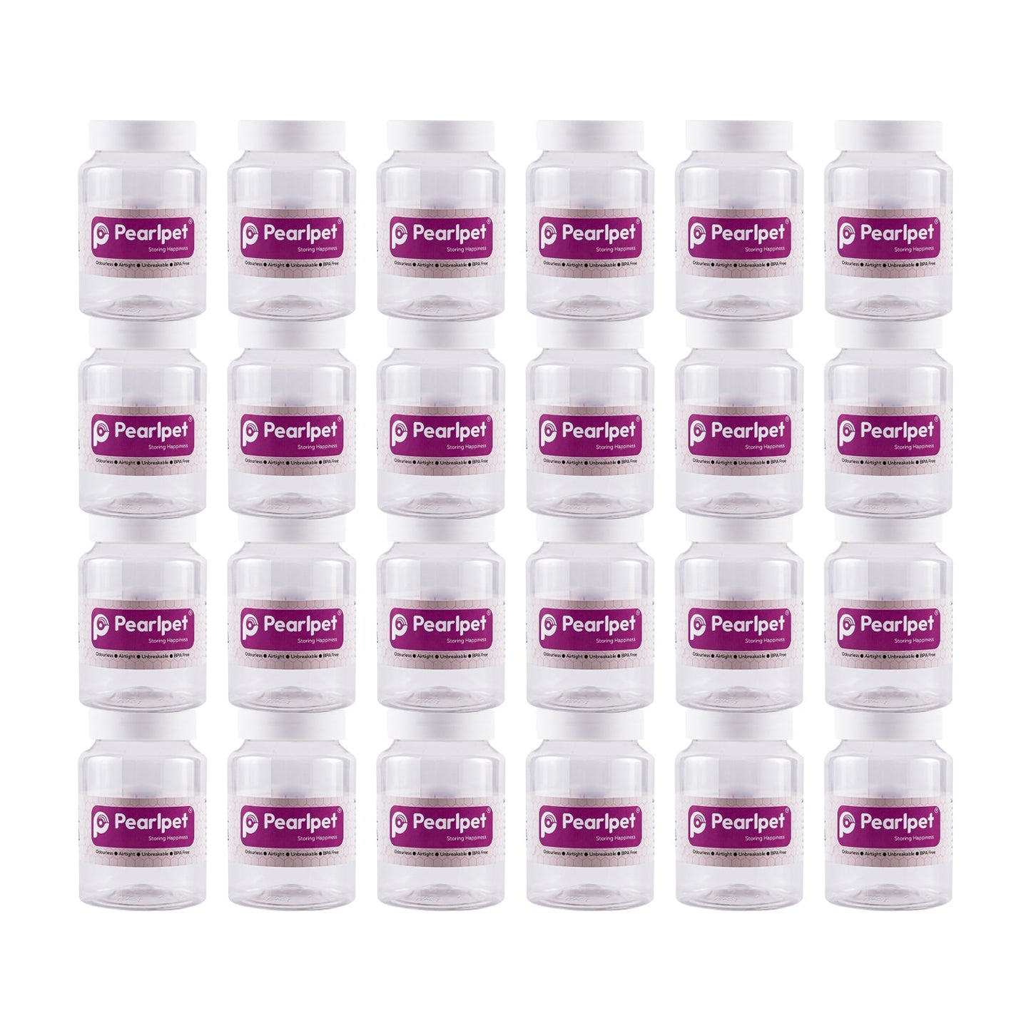 Pearlpet Martaban PET Jars – Durable, Leakproof, and Cost-Effective Storage Solutions| White Lid Jars| Pack of 6, 12 and 24 (400 grams)