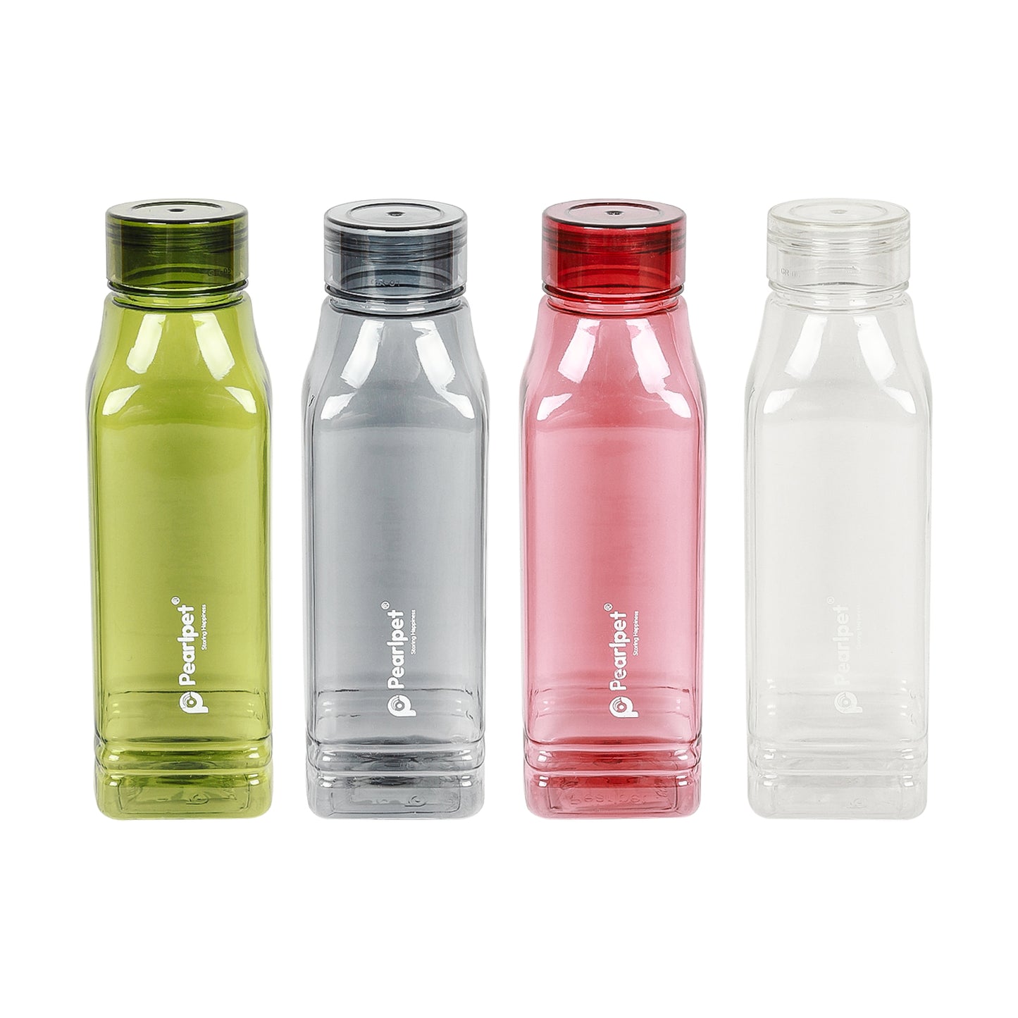 Primo- BPA-free Plastic Water Bottle Set of 4 Pcs, Each 600ml, Assorted Multicolor