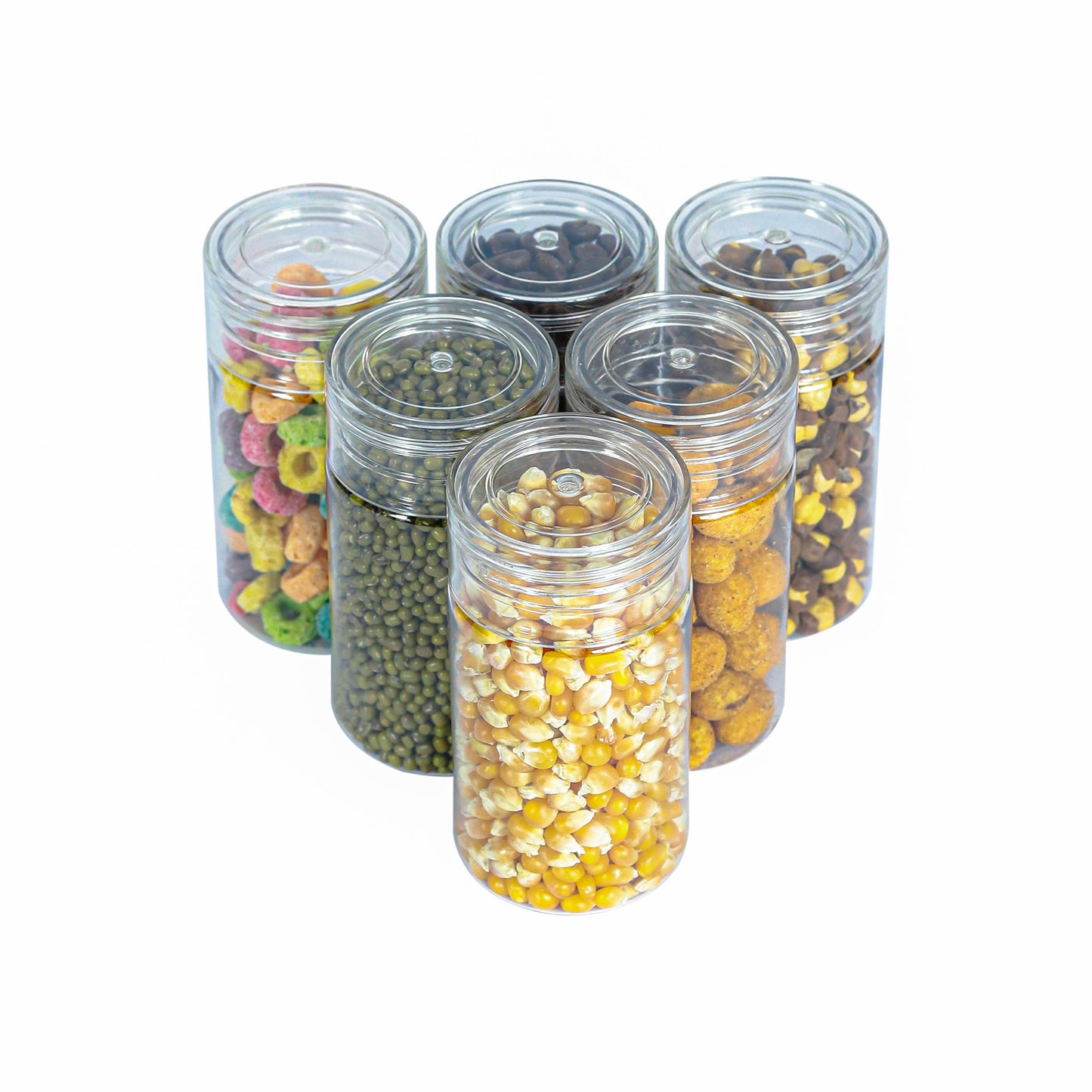 Tiffany Plastic Containers for Kitchen Storage with Spoon | BPA-Free, Stackable Jars | Set of 6, 12 and 24 (100ml)