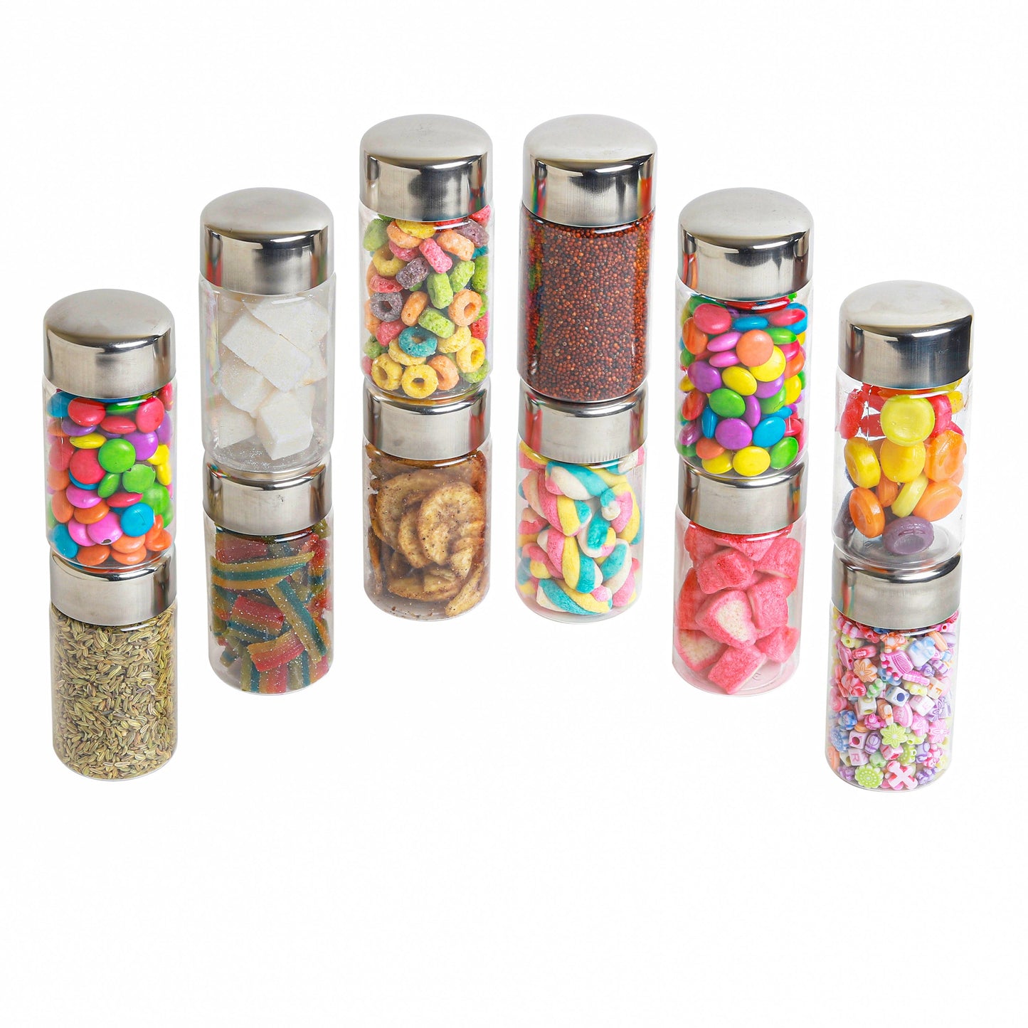 Plus Round Jars with Steel caps - Set of 6, 12 and 24 (100ml)