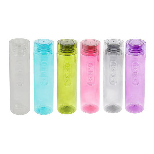 1000ml Amaya Round Water Bottle Assorted (Multicolor) - Set of 6