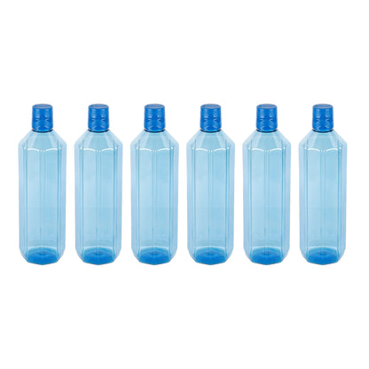 Gemini BPA-Free Plastic Water Bottle Set – Pack of 6 (1000ml Each) – Lightweight, Leak-Proof & Freezer Safe