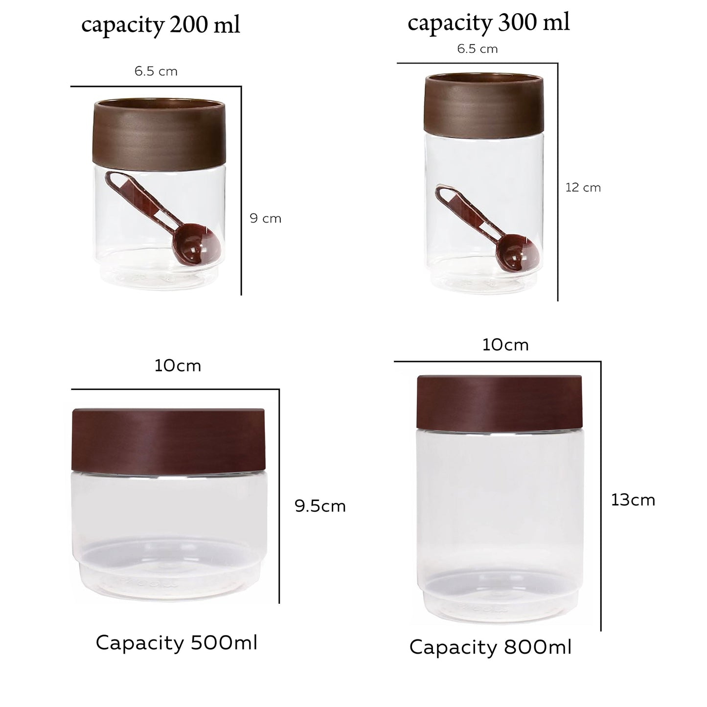 Pearlpet Modedge Jar Set of 26 pieces (6pcs x200ml, 6pcs x300ml, 6pcs x500ml, 2pcs x800ml, 2pcs x1100ml, 2pcs x1500ml, 2pcs x1800ml) |BPA-free |Durable |Leak Proof |Stackable Jars