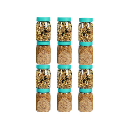 Space Saver Square Jar Set with Plastic LID, 400 ml (6 Pcs, 12 Pcs and 24 Pcs)