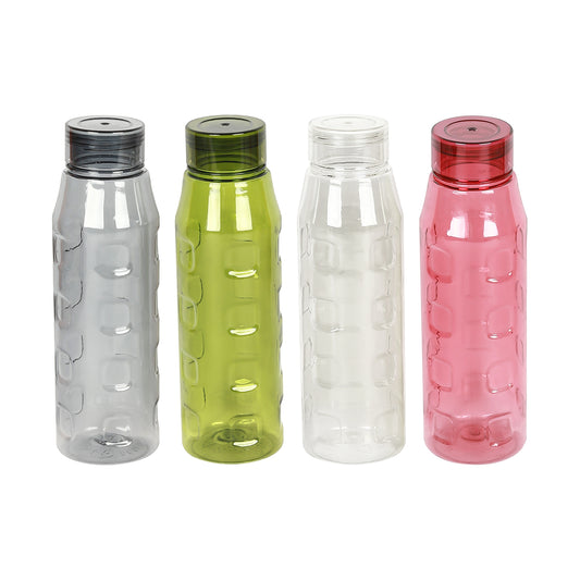 Checker- BPA-free Plastic Water Bottle Set of 4 Pcs, Each 500ml, Assorted Multicolor