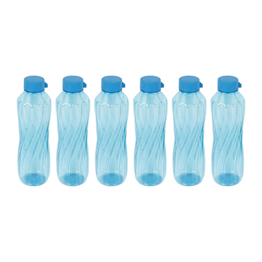 Lehar BPA-Free Plastic Water Bottle Set – Pack of 6 (1000ml Each) – Lightweight, Leak-Proof & Freezer Safe