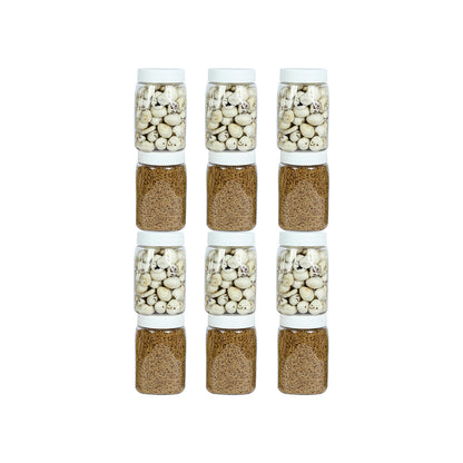 Space Saver Square Jar Set with Plastic LID, 400 ml (6 Pcs, 12 Pcs and 24 Pcs)