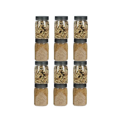Space Saver Square Jar Set with Plastic LID, 400 ml (6 Pcs, 12 Pcs and 24 Pcs)