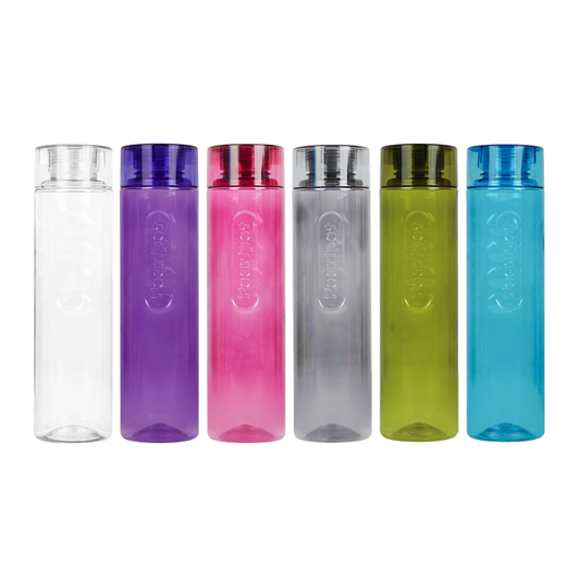 1000ml Amaya Round Water Bottle Assorted (Multicolor) - Set of 6