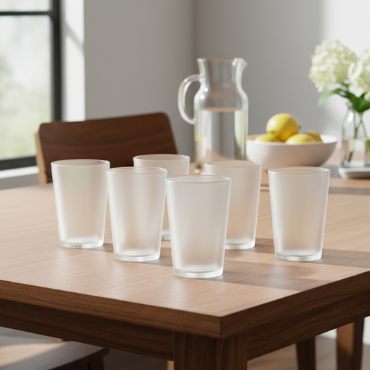 Cuba Glasses | Set of 6 | Unbreakable Frosted Drinking Glasses | BPA-Free & Durable