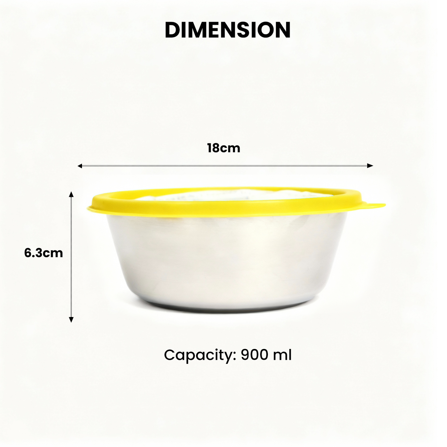 Sylo Stainless Steel Bowl 900 ml | Airtight Food Storage Bowl with BPA-Free Lid