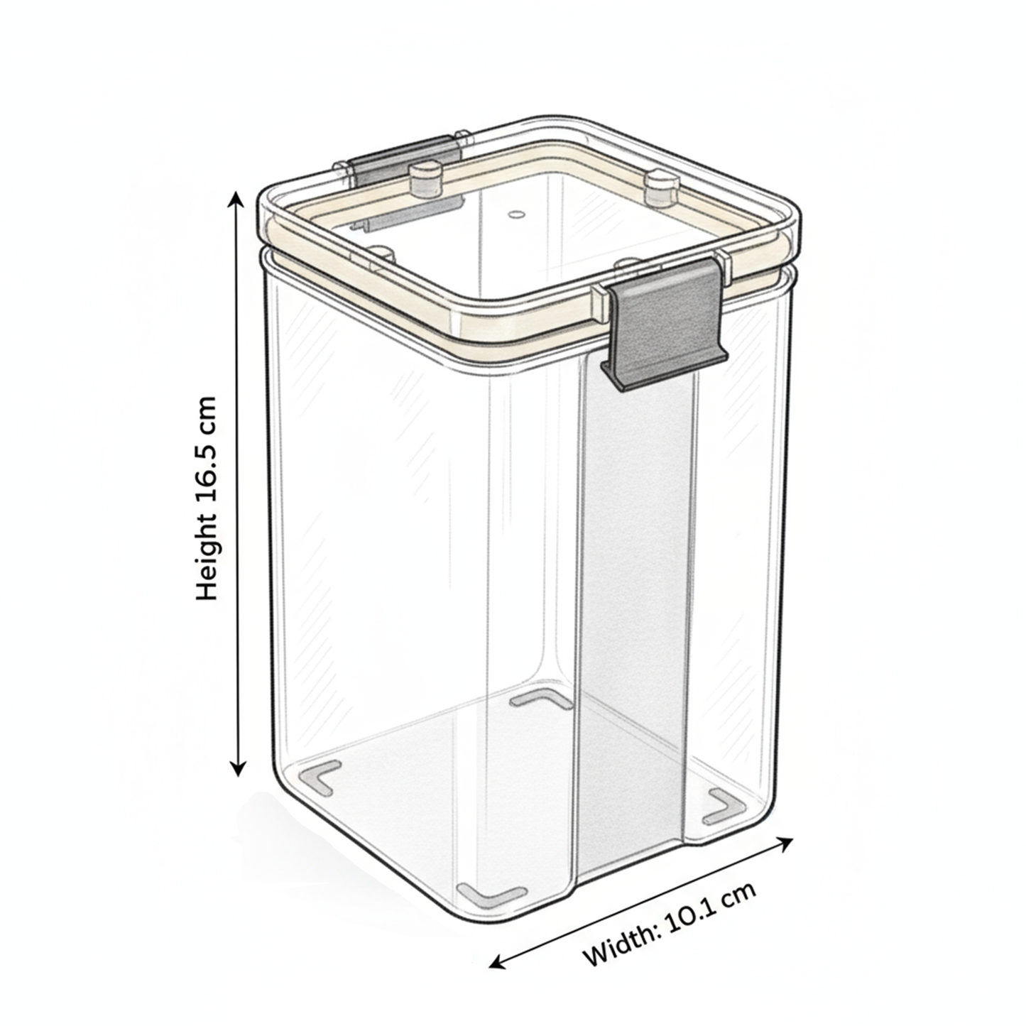 PEARLPET Click n Seal Plastic Kitchen Storage Jar & Container |Airtight |Leak proof |BPA-Free |Set of 2 Pcs (1200 ml)