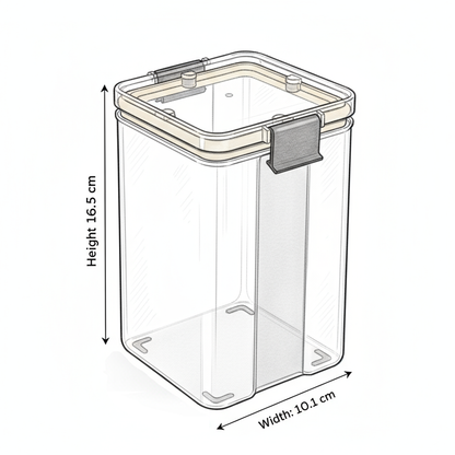 PEARLPET Click n Seal Plastic Kitchen Storage Jar & Container |Airtight |Leak proof |BPA-Free |Set of 2 Pcs (1200 ml)