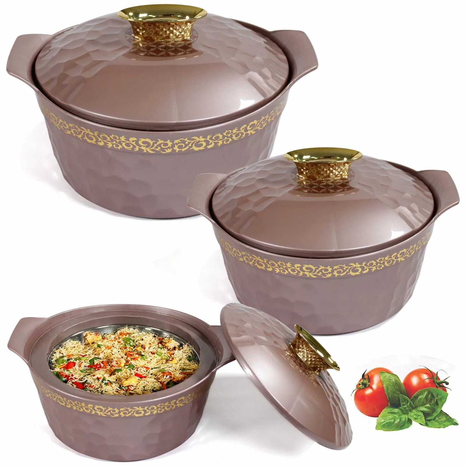 Insulated Stainless Steel Casserole Set of 3, Orlov - Pearlpet