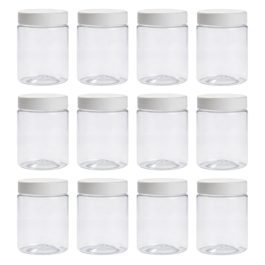 Dibbi Round jars - White 250g (Pack of 12 and 24)
