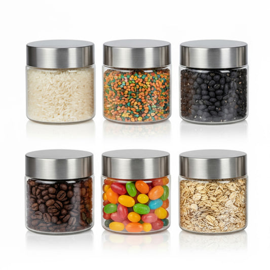 Plus Round Jars with Steel caps - Set of 6 - 200 ml