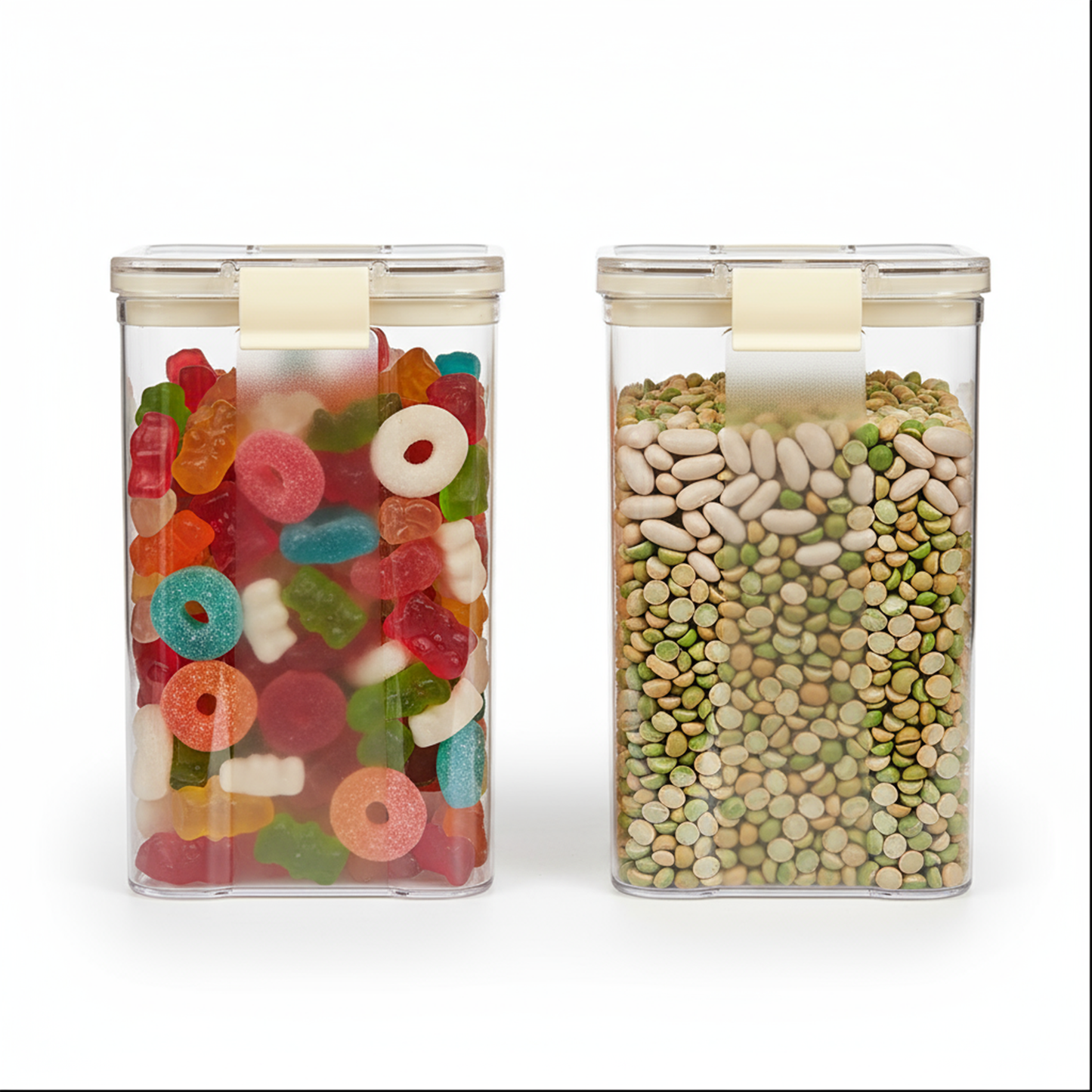 PEARLPET Click n Seal Plastic Kitchen Storage Jar & Container |Airtight |Leak proof |BPA-Free |Set of 2 Pcs (1200 ml)