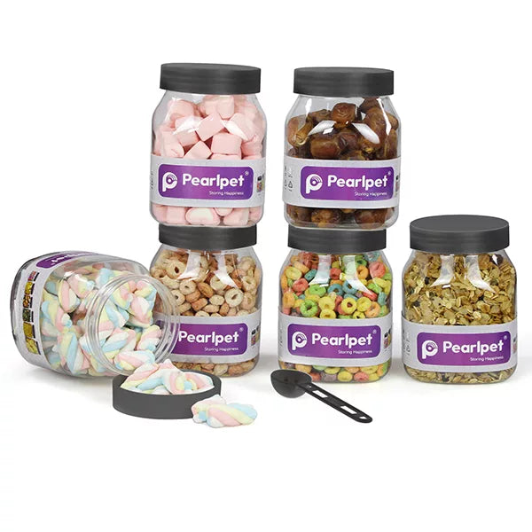 Space Saver Jar Set with Plastic LID, 600 ml - Pearlpet