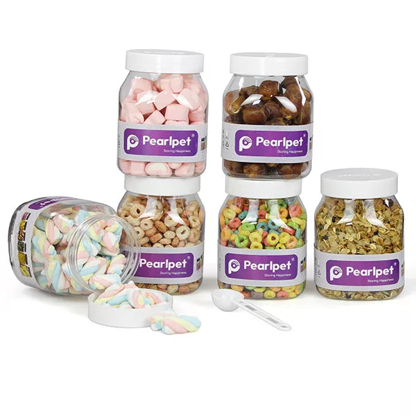 Space Saver Jar Set with Plastic LID, 600 ml - Pearlpet