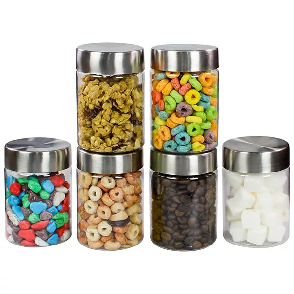 Plus Jars with Steel caps - Set of 6 - 300 ml - Pearlpet