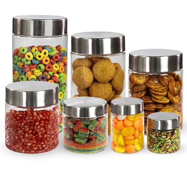 Plus Jars with Steel caps - Set of 6 - 200 ml - Pearlpet