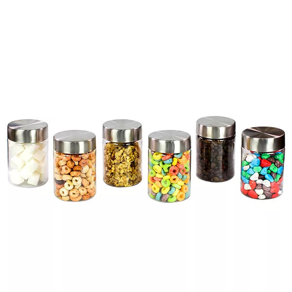 Plus Jars with Steel caps - Set of 6 - 300 ml - Pearlpet