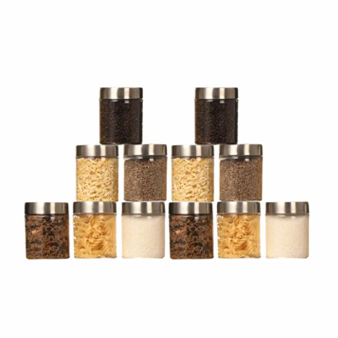 Plus Jars with Steel caps - Set of 12 - 200 ml - Pearlpet